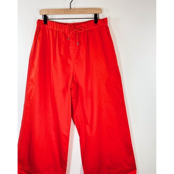 Max Mara Womens Red Leisure Cannone Trouser Cropped Hi Rise Wide Leg Medium - Picture 6 of 13